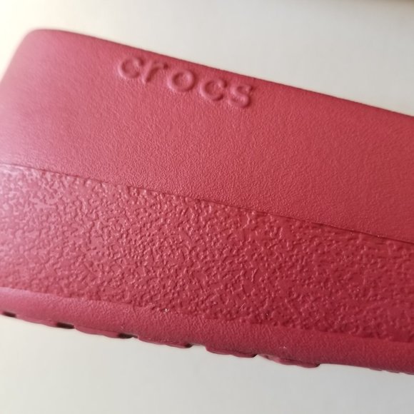 Crocs Red Ballet Flats Rubber Slip-On Shoe  size 9 - Picture 8 of 10